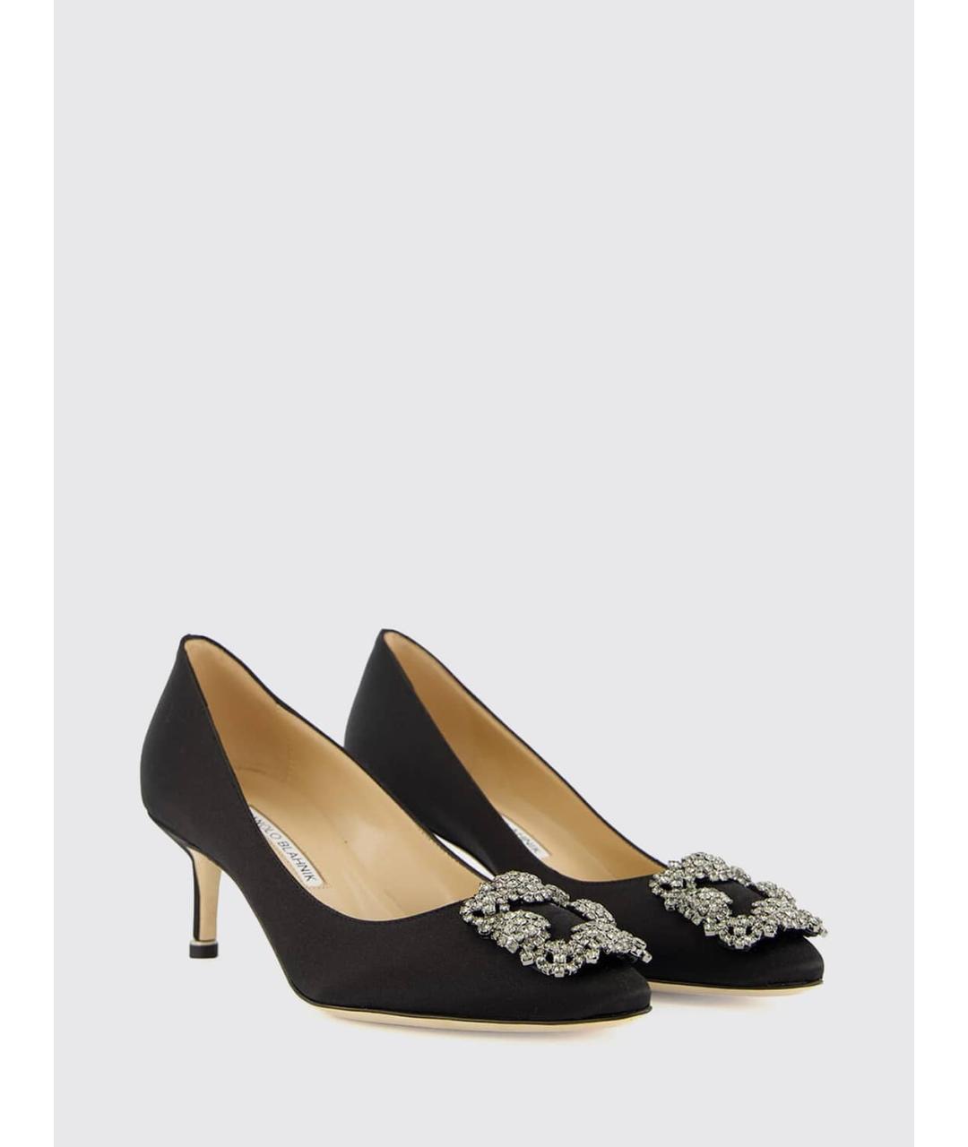 MANOLO BLAHNIK Черные текстильные туфли, фото 2