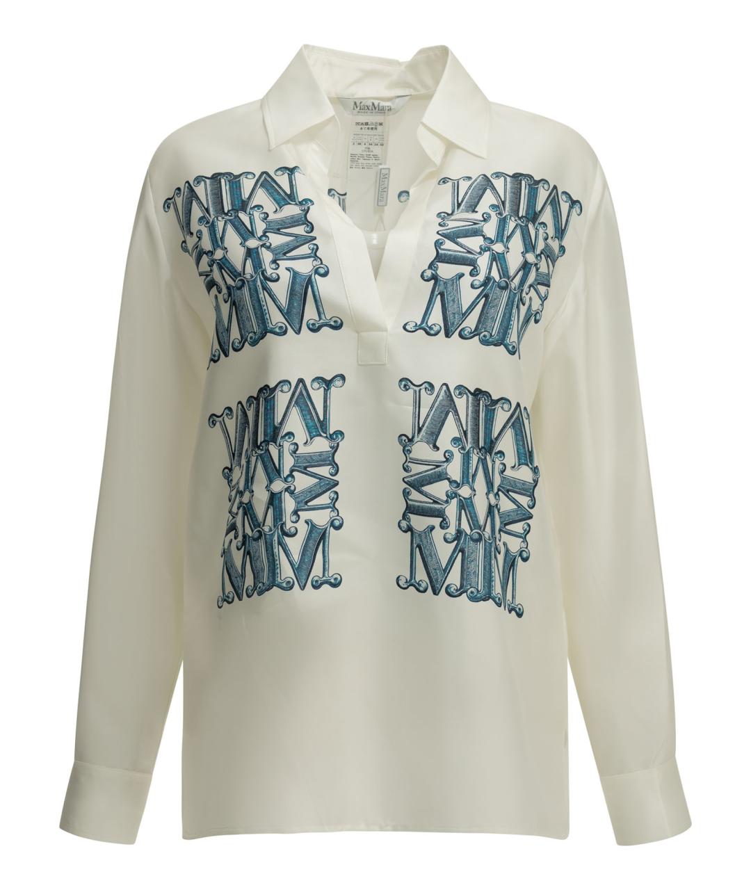 MAX MARA Белая шелковая рубашка, фото 1