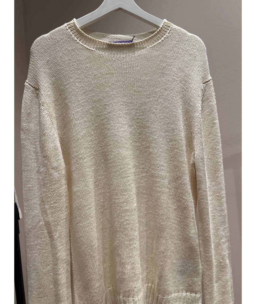 RALPH LAUREN Белый шелковый джемпер / свитер, фото 6