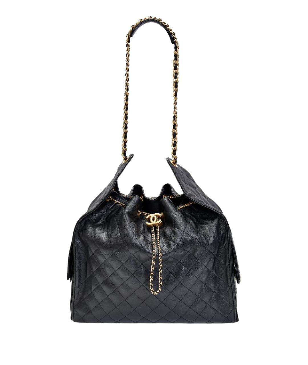 CHANEL Черная кожаная сумка тоут, фото 1