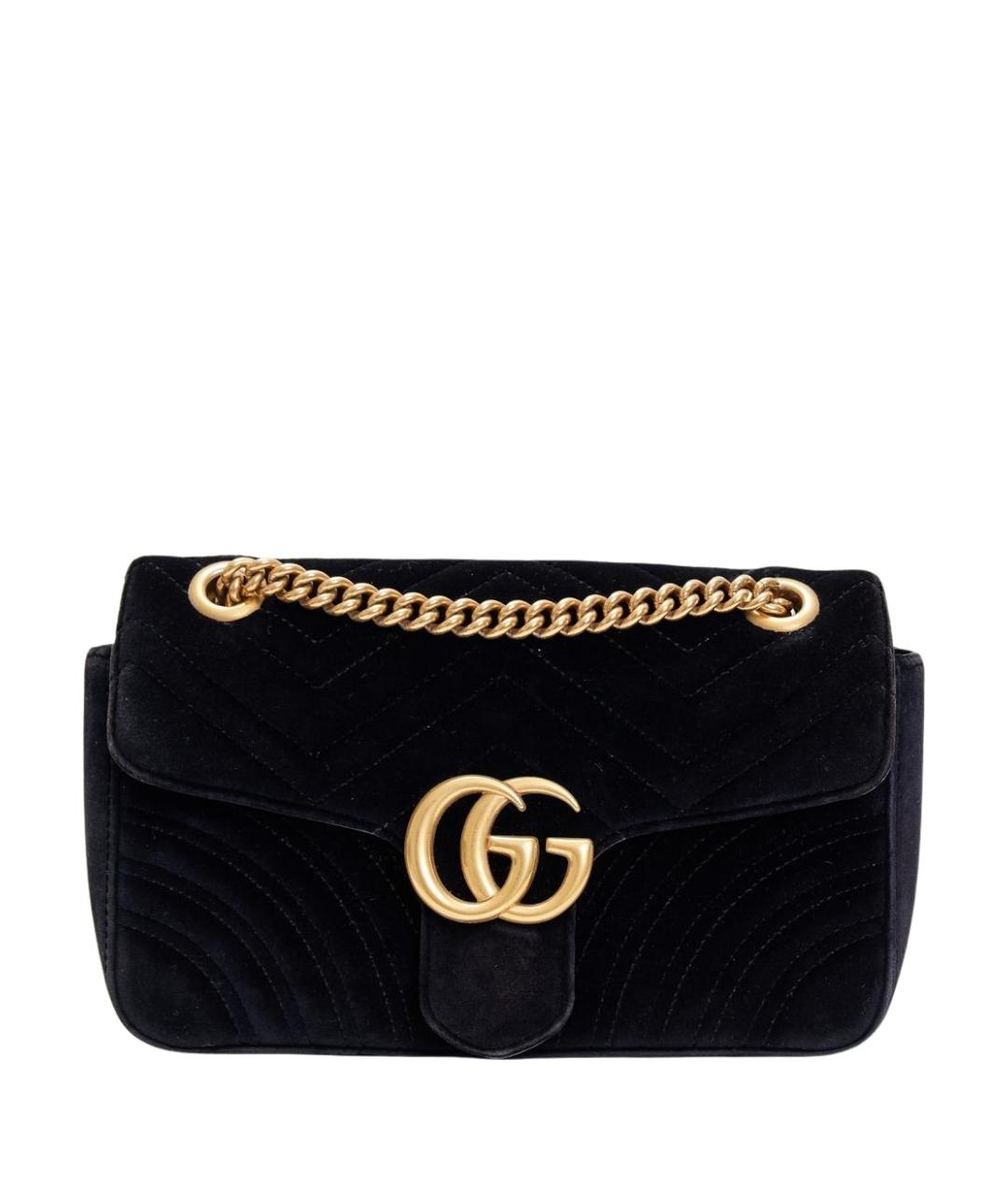 GUCCI Черная бархатная сумка через плечо, фото 1