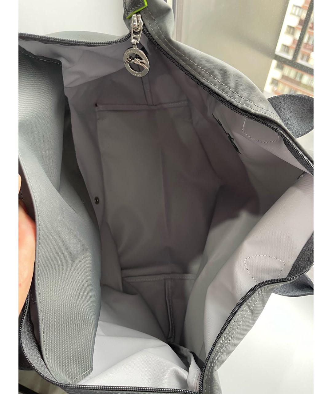 LONGCHAMP Антрацитовая нейлоновая сумка тоут, фото 4