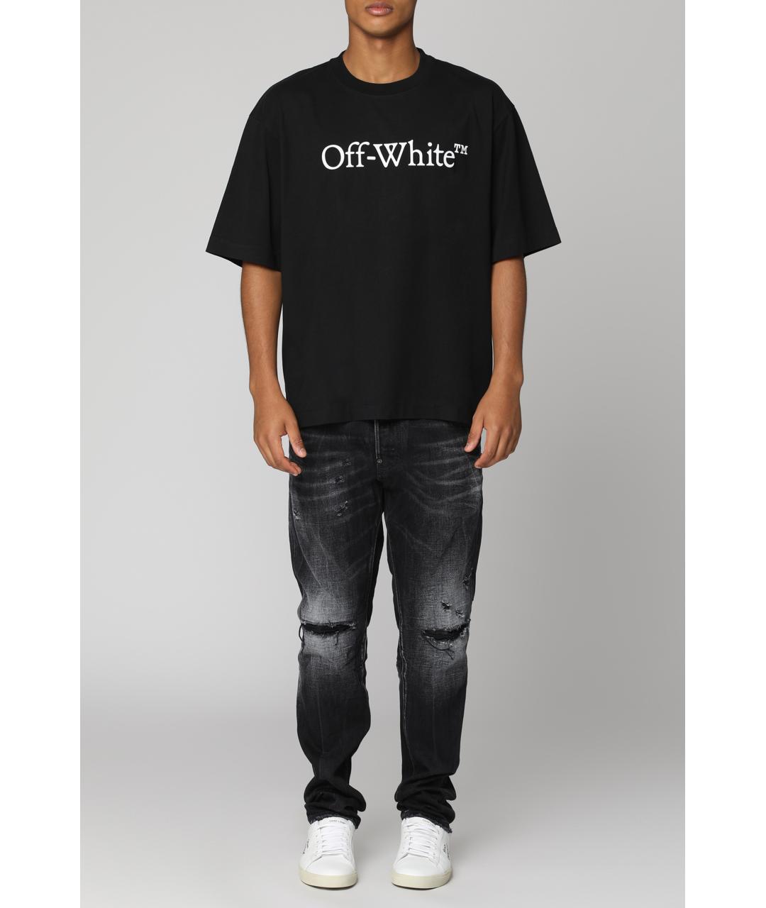 OFF-WHITE Черная хлопковая футболка, фото 3