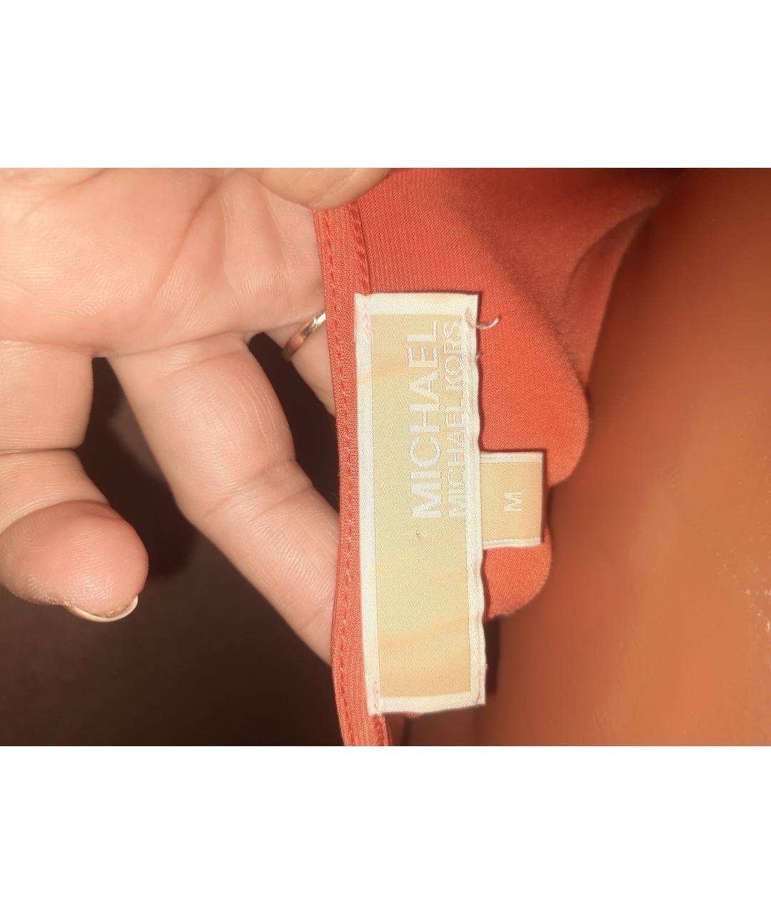 MICHAEL KORS Оранжевая полиэстеровая блузы, фото 4