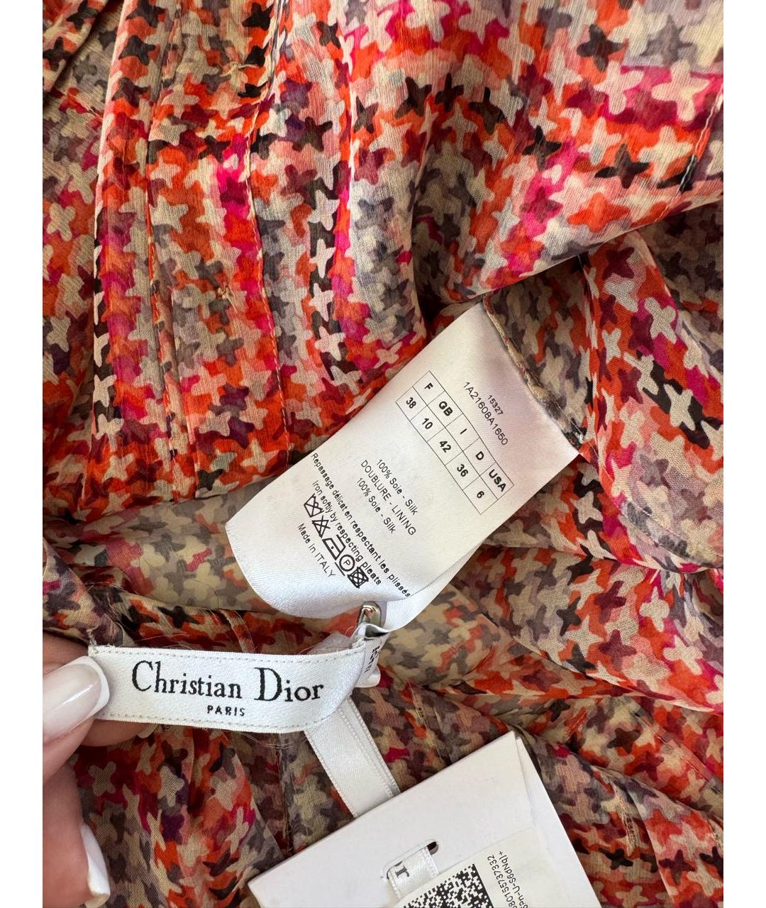 CHRISTIAN DIOR Коралловое шелковое платье, фото 3