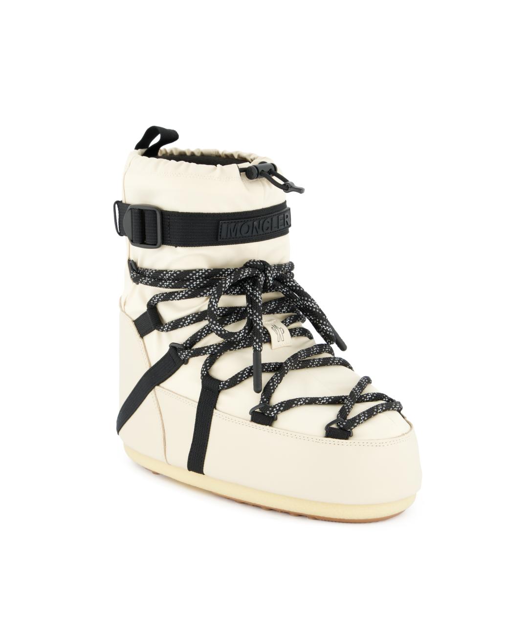 MONCLER GRENOBLE Бежевые синтетические сапоги, фото 2