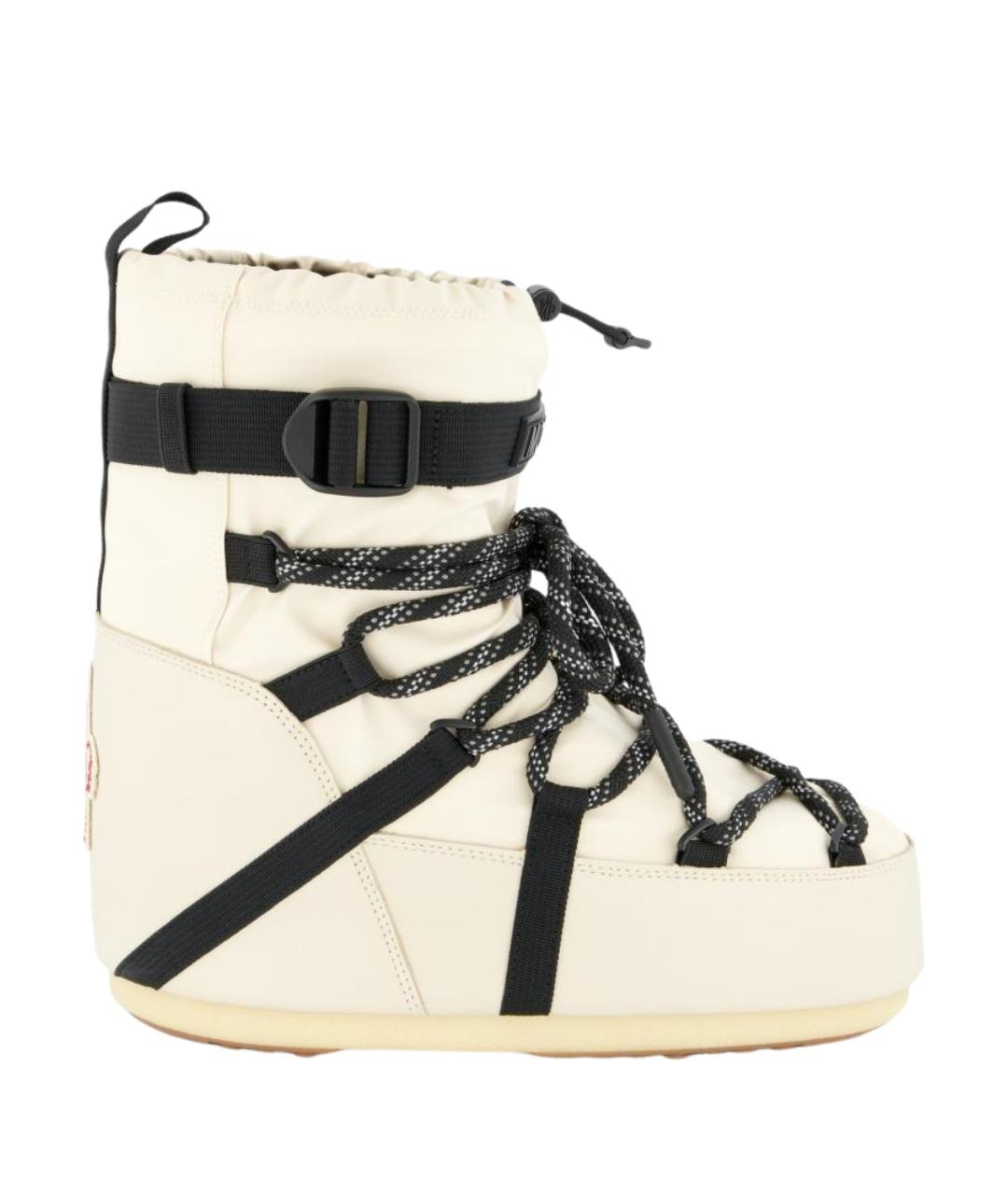 MONCLER GRENOBLE Бежевые синтетические сапоги, фото 1