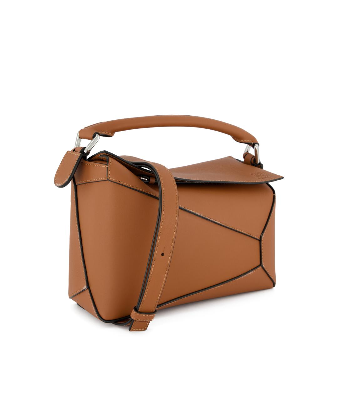 LOEWE Коричневая кожаная сумка через плечо, фото 3