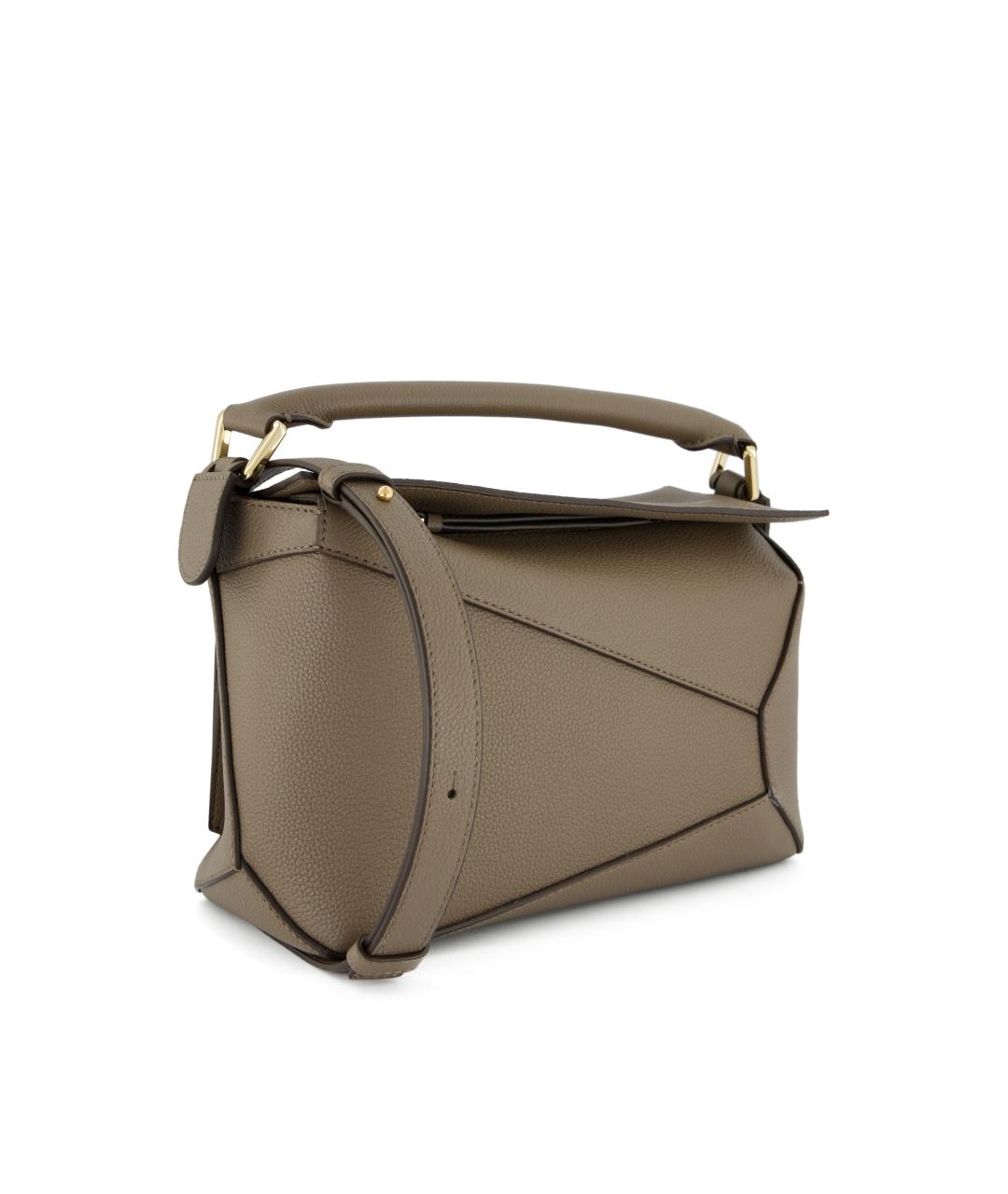 LOEWE Бежевая кожаная сумка через плечо, фото 3
