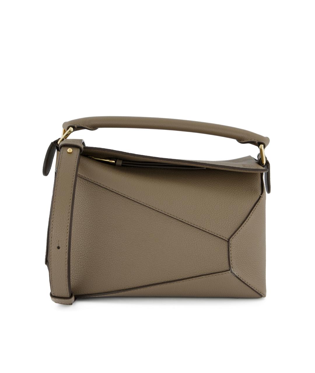 LOEWE Бежевая кожаная сумка через плечо, фото 5