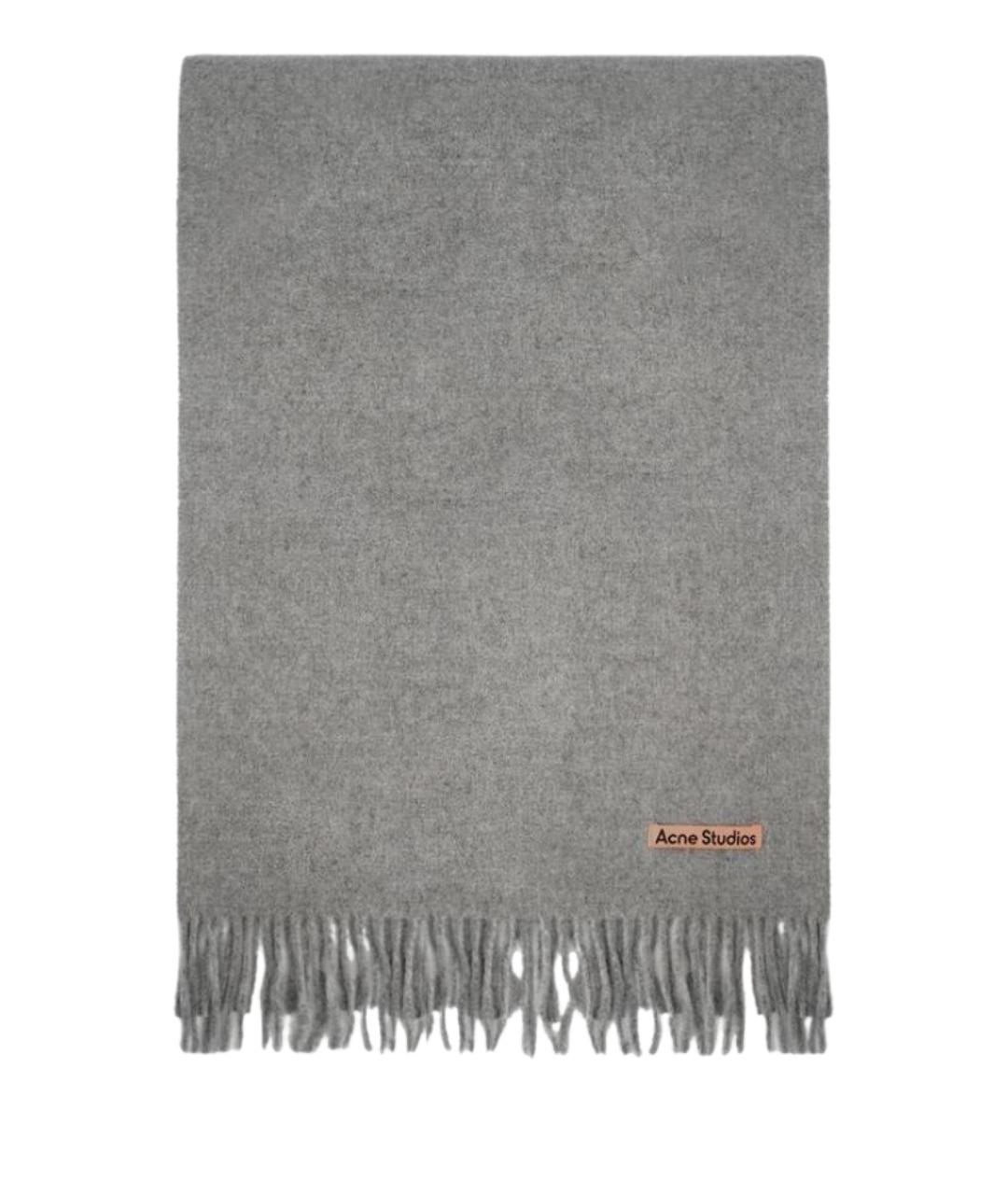 ACNE STUDIOS Серый шерстяной шарф, фото 1