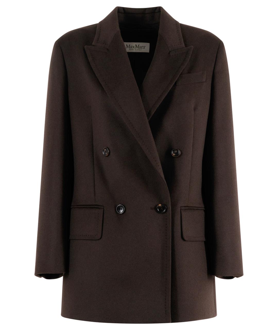 MAX MARA Коричневый шерстяной жакет/пиджак, фото 1