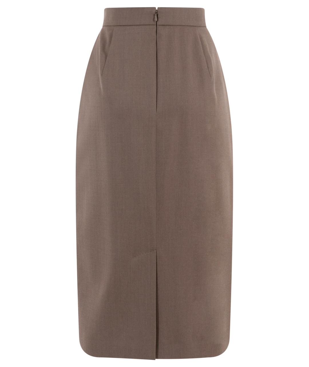 MAX MARA Коричневая шерстяная юбка миди, фото 2