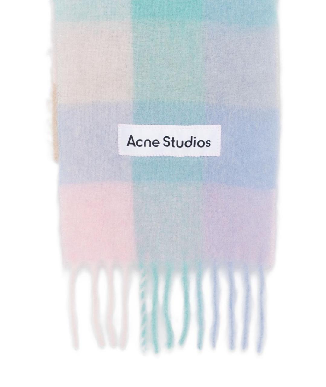 ACNE STUDIOS Голубой шерстяной шарф, фото 3