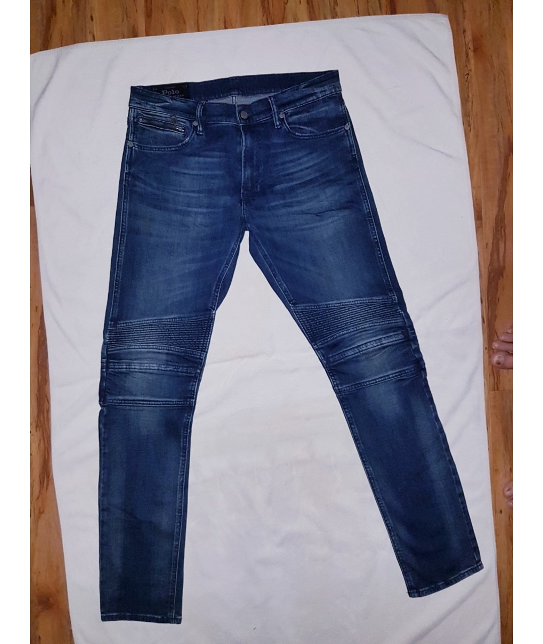 RALPH LAUREN Синие хлопковые прямые джинсы, фото 3