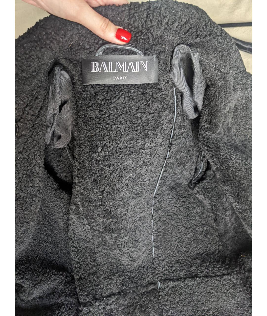 BALMAIN Черная кожаная дубленка, фото 5