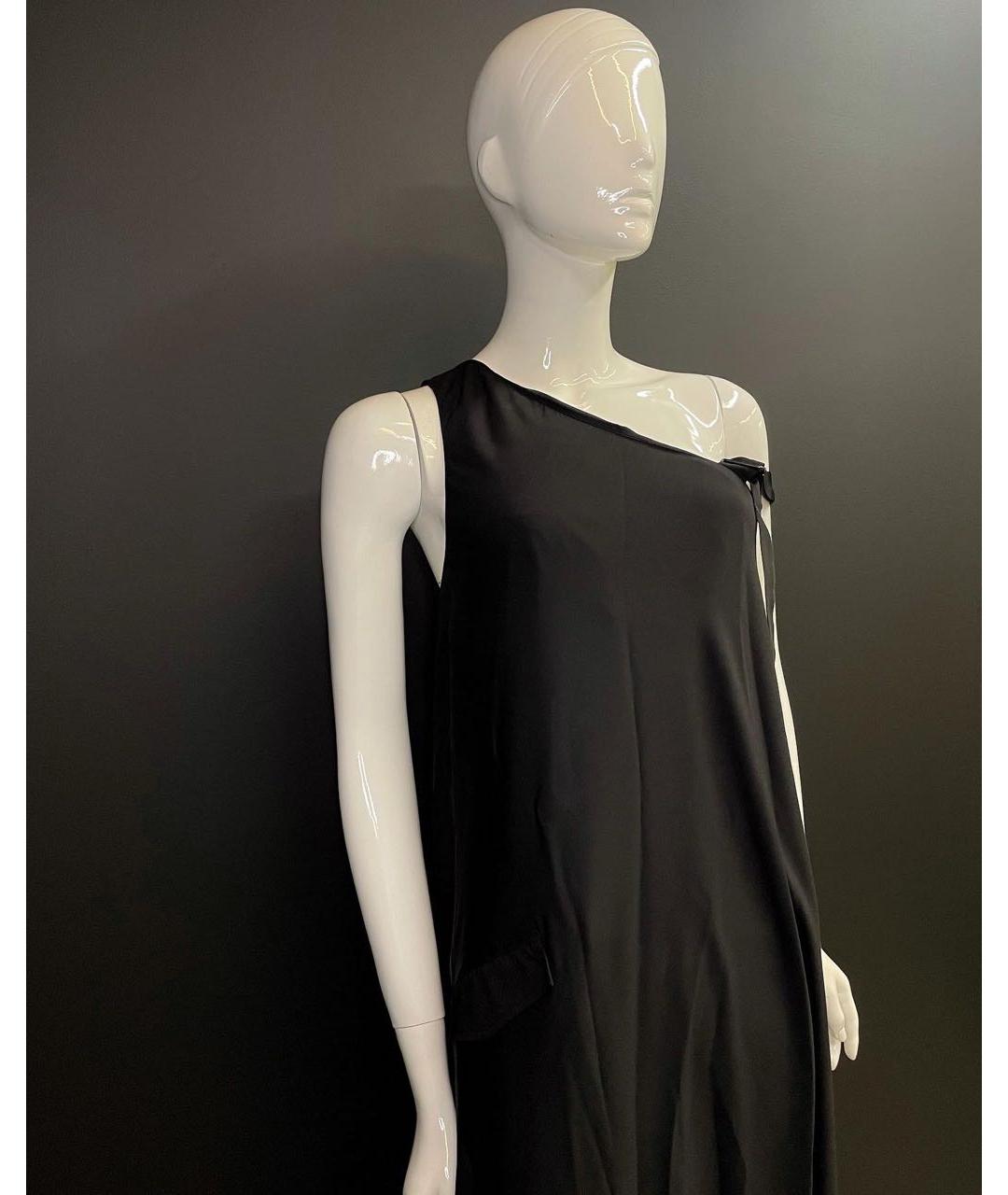 ISABEL BENENATO Черное вискозное повседневное платье, фото 3