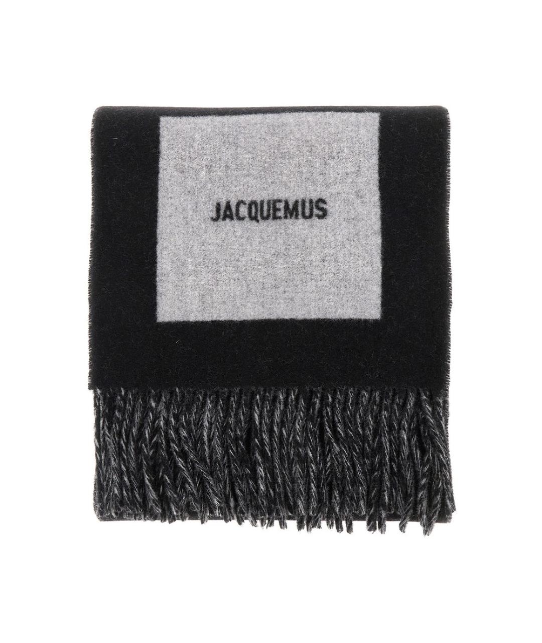 JACQUEMUS Черный шерстяной шарф, фото 1