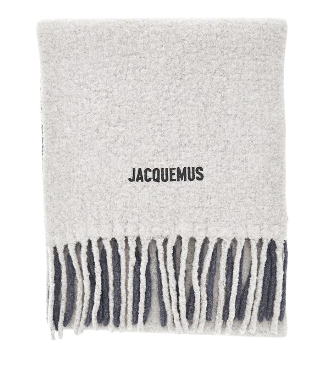 JACQUEMUS Серый шерстяной шарф, фото 1