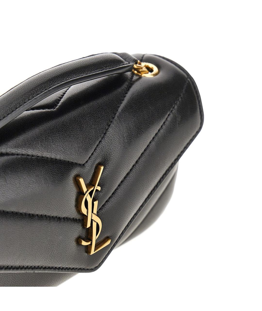SAINT LAURENT Черная кожаная сумка через плечо, фото 4