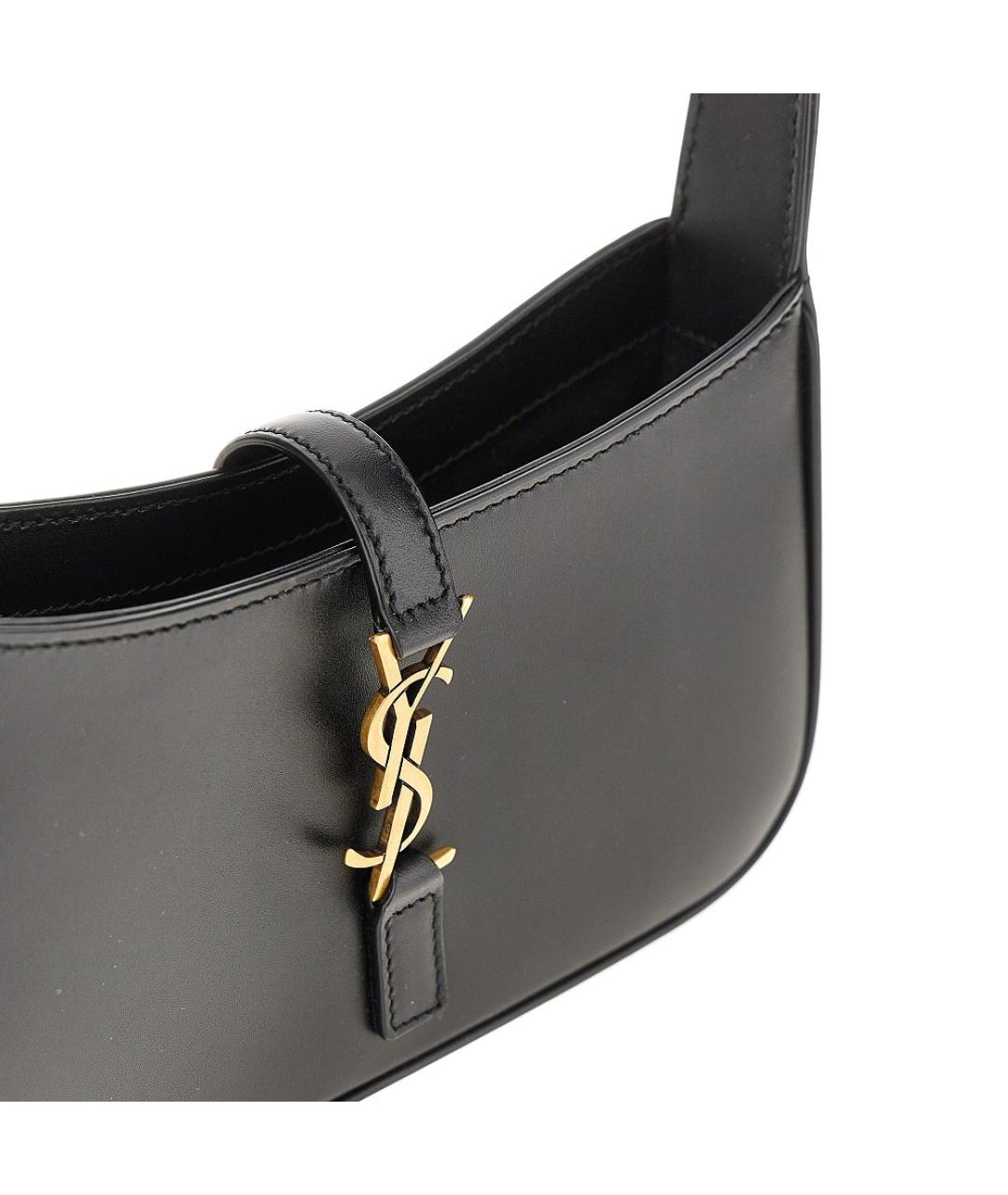 SAINT LAURENT Черная кожаная сумка через плечо, фото 4
