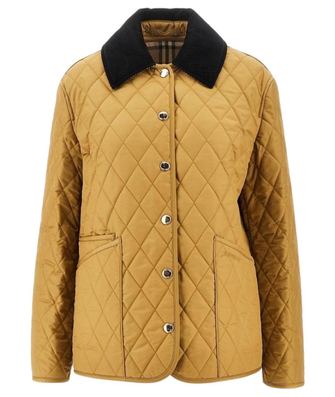 BURBERRY Горчичная полиэстеровая куртка, фото 1