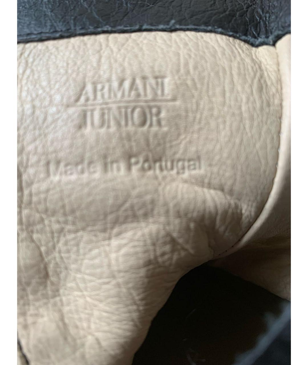 ARMANI JUNIOR Антрацитовые кожаные сапоги, фото 5