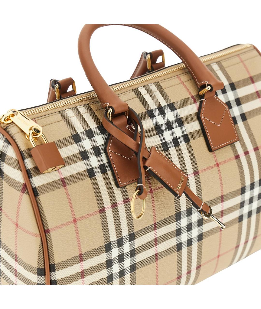BURBERRY Бежевая сумка тоут из канвы, фото 4