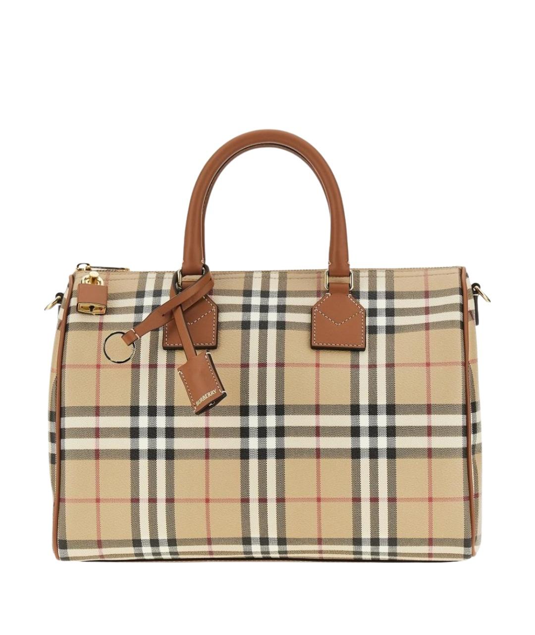 BURBERRY Бежевая сумка тоут из канвы, фото 1