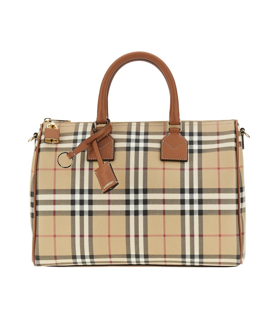 BURBERRY Бежевая сумка тоут из канвы, фото 5