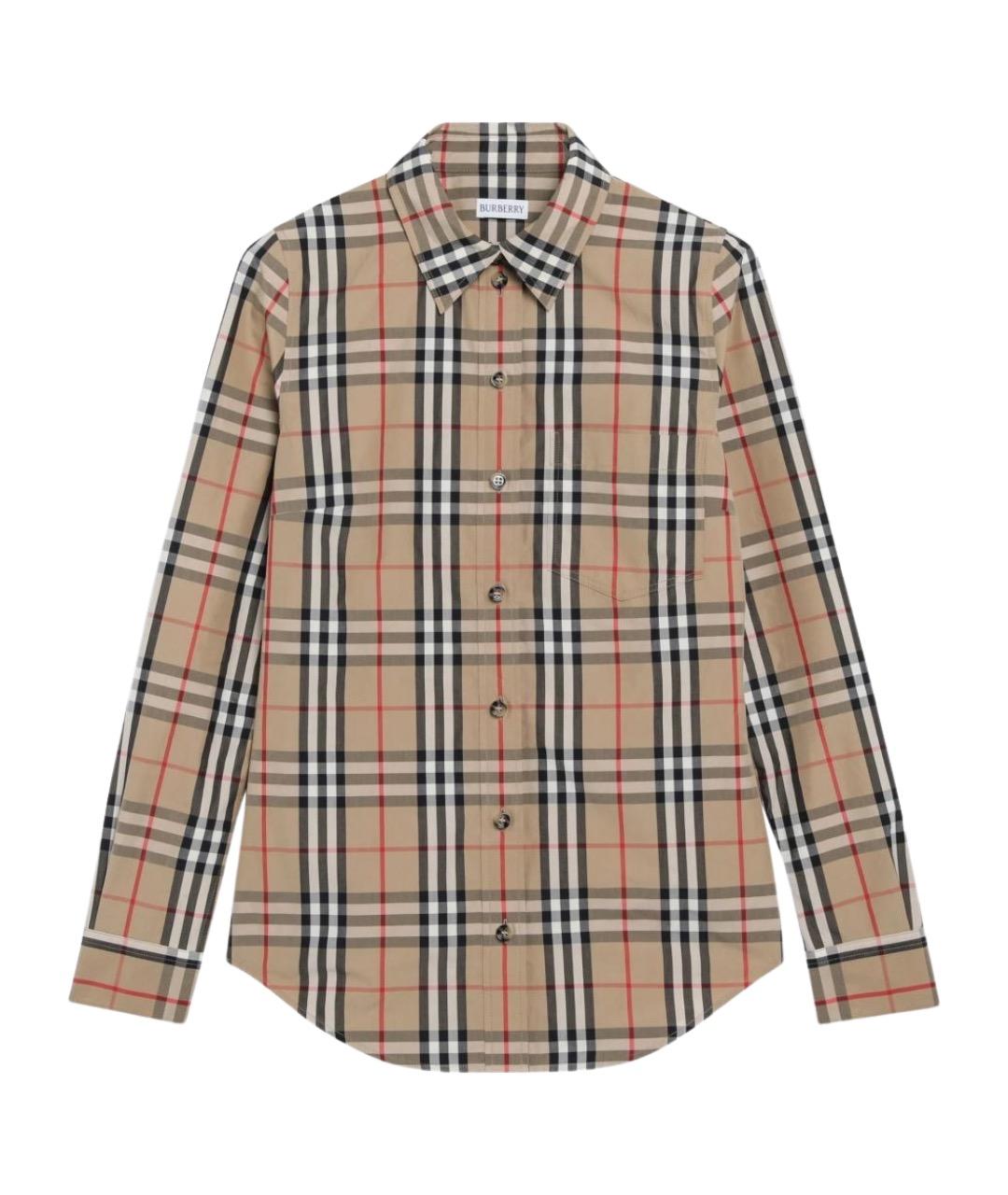 BURBERRY Бежевая хлопковая рубашка, фото 1
