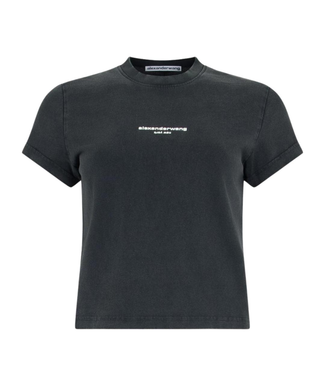 ALEXANDER WANG Серая хлопковая футболка, фото 1