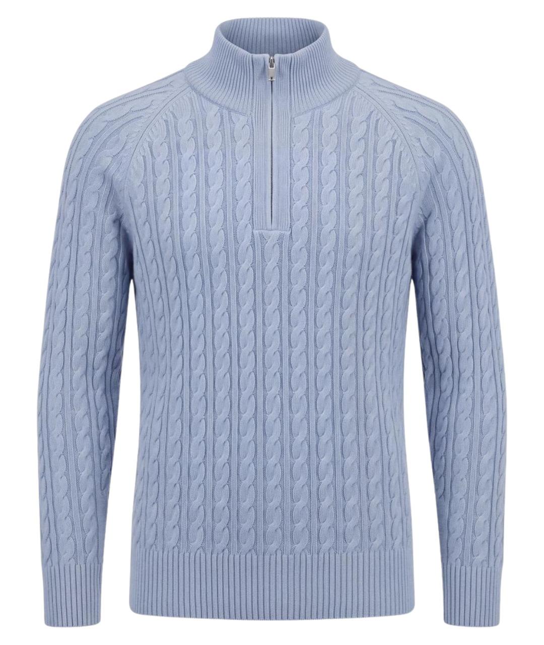 HUGO BOSS Голубой шерстяной джемпер / свитер, фото 1