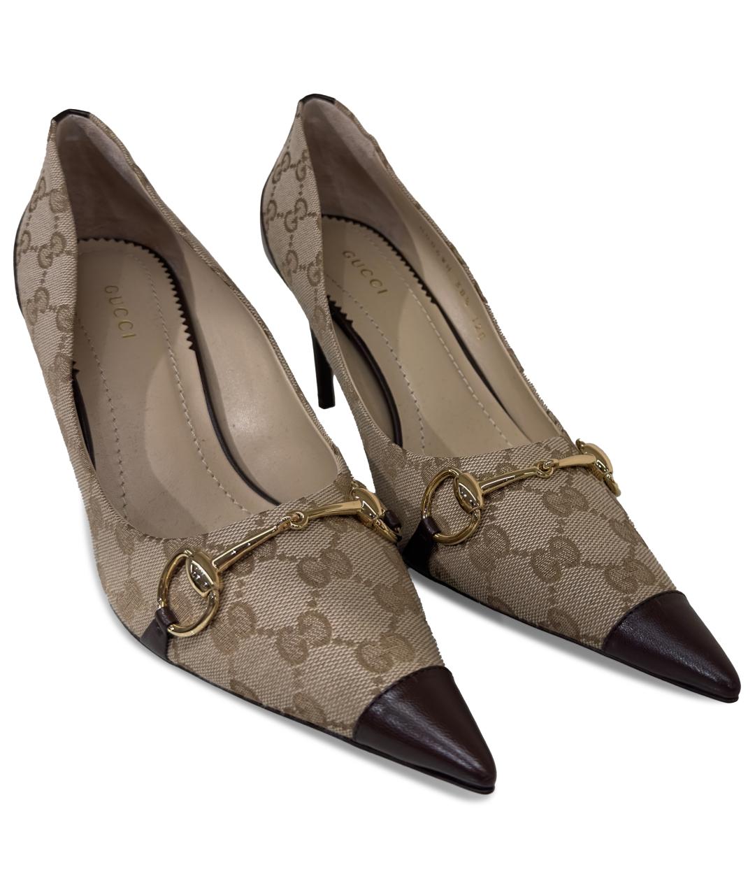 GUCCI Бежевые синтетические туфли, фото 3