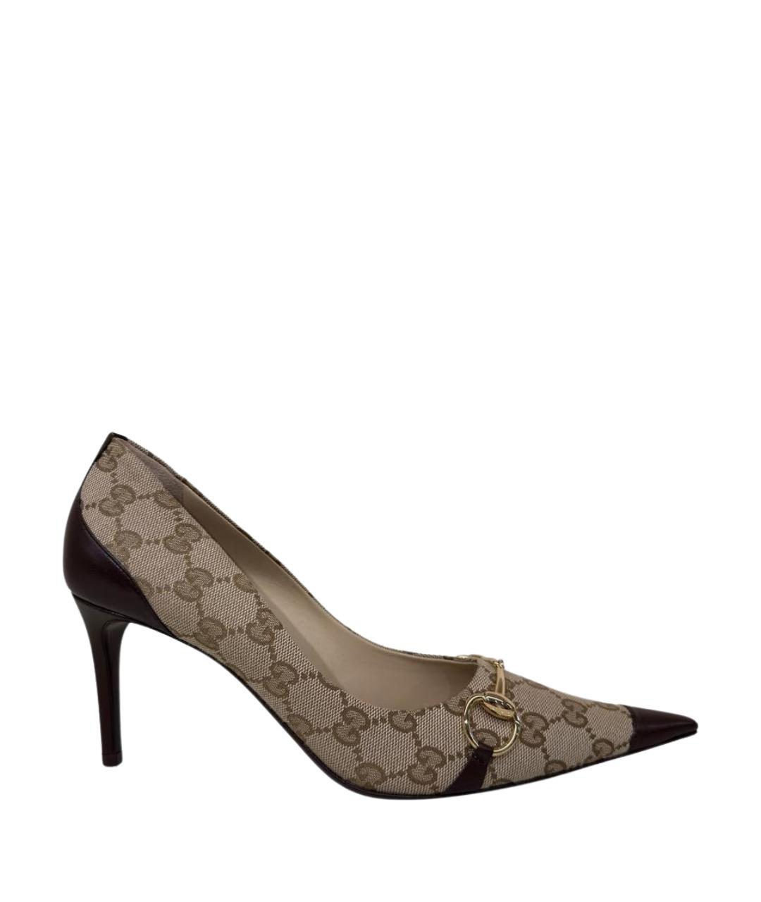 GUCCI Бежевые синтетические туфли, фото 1
