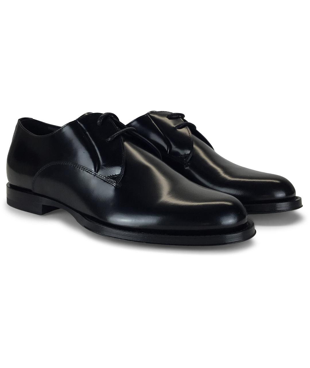 DOLCE&GABBANA Черные кожаные туфли, фото 3