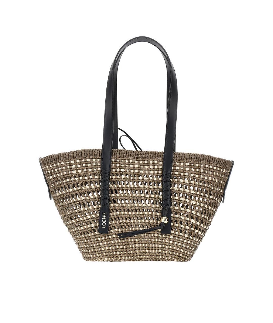 LOEWE Хаки рафиевая сумка тоут, фото 5