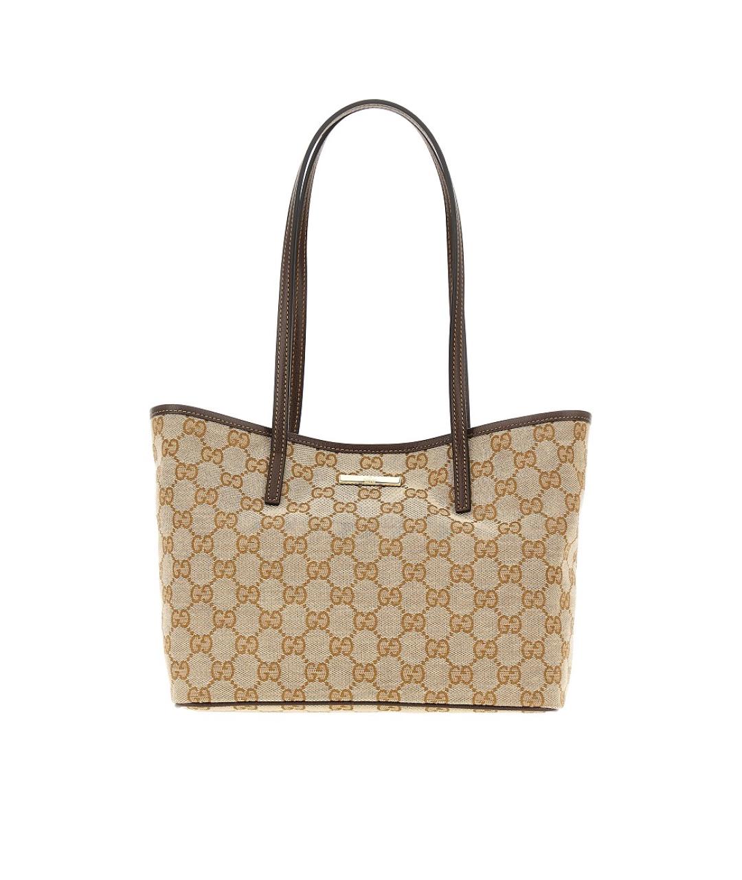 GUCCI Бежевая сумка тоут из канвы, фото 5