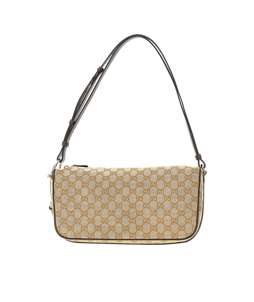 GUCCI Бежевая сумка через плечо из канвы, фото 5