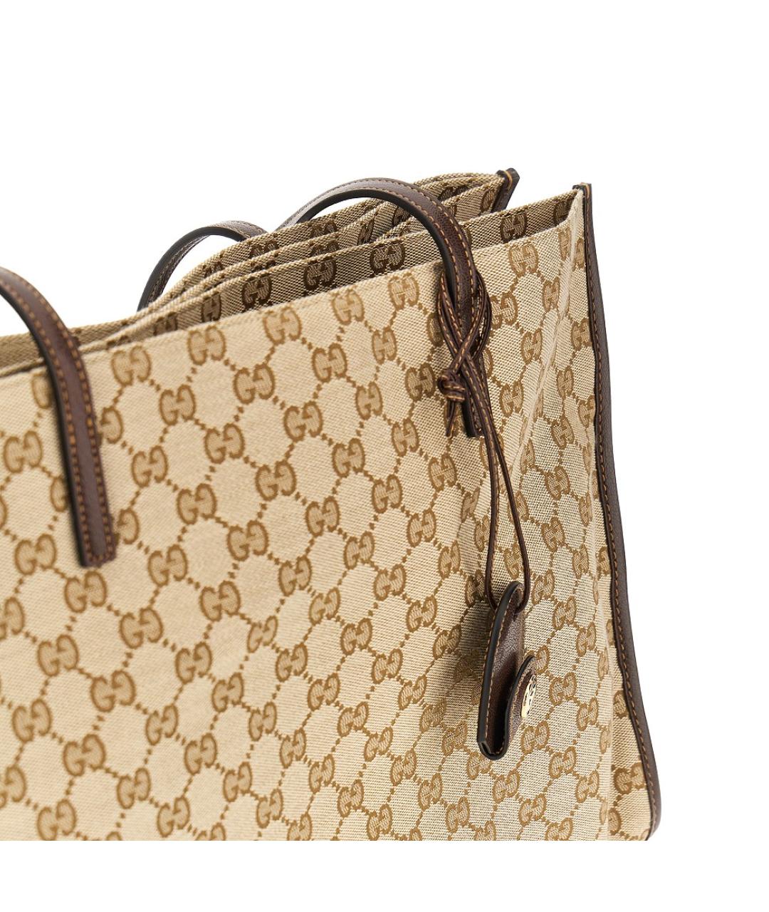GUCCI Бежевая сумка тоут из канвы, фото 4