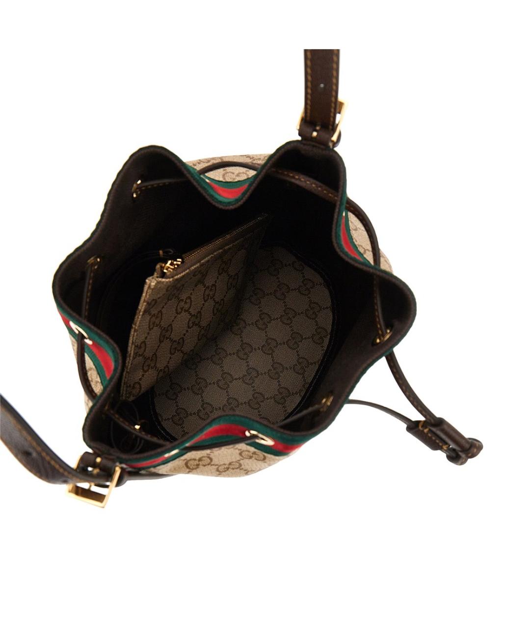 GUCCI Бежевая сумка через плечо из канвы, фото 3