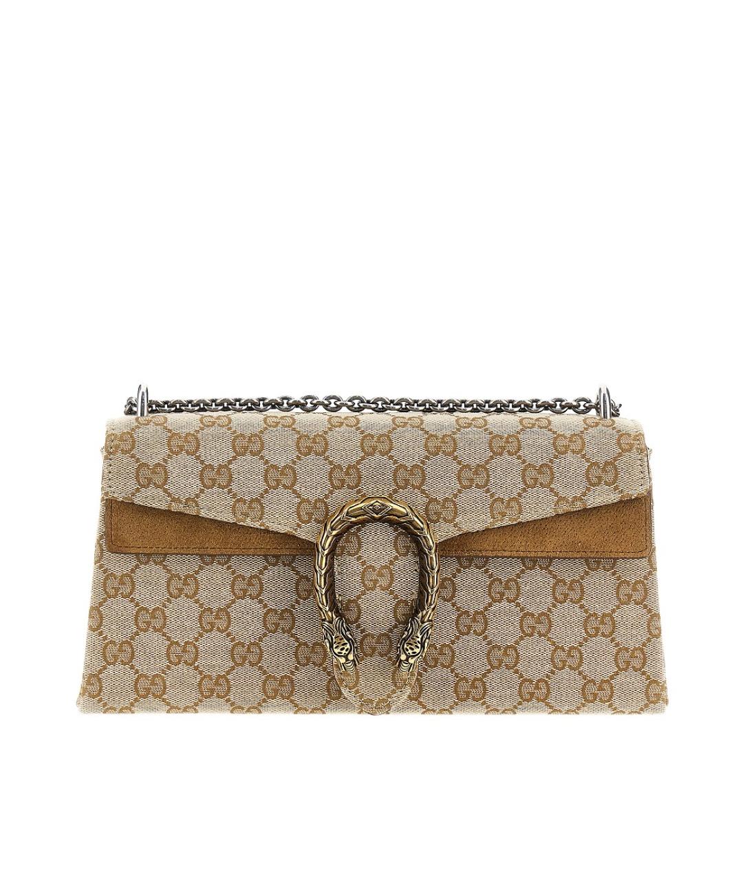 GUCCI Бежевая сумка через плечо из канвы, фото 5