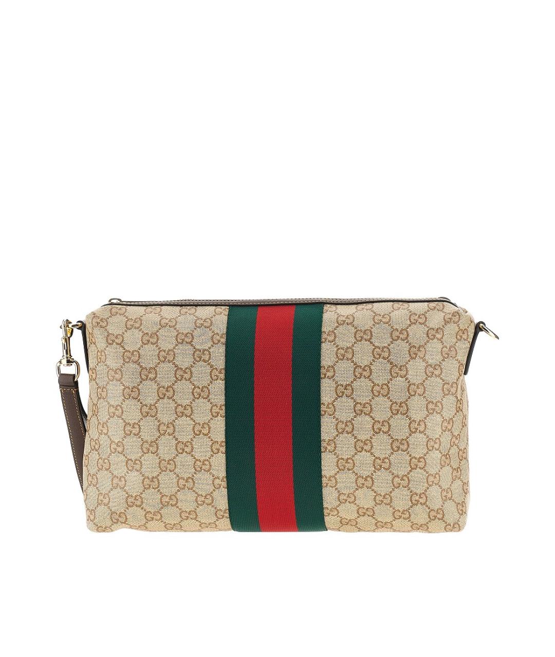 GUCCI Бежевая сумка на плечо из канвы, фото 5