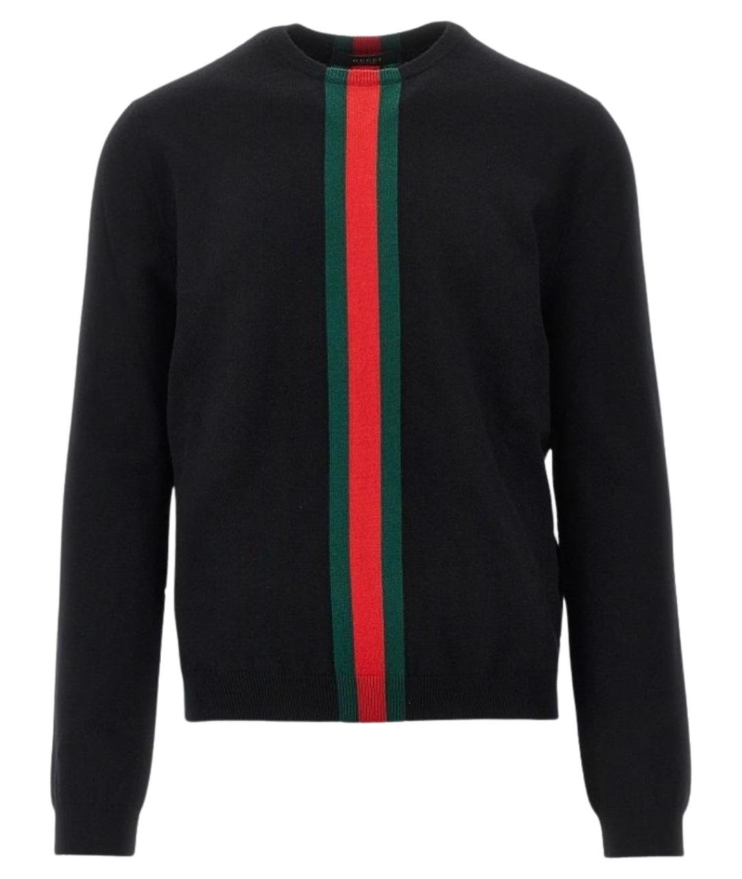 GUCCI Черный шерстяной джемпер / свитер, фото 1
