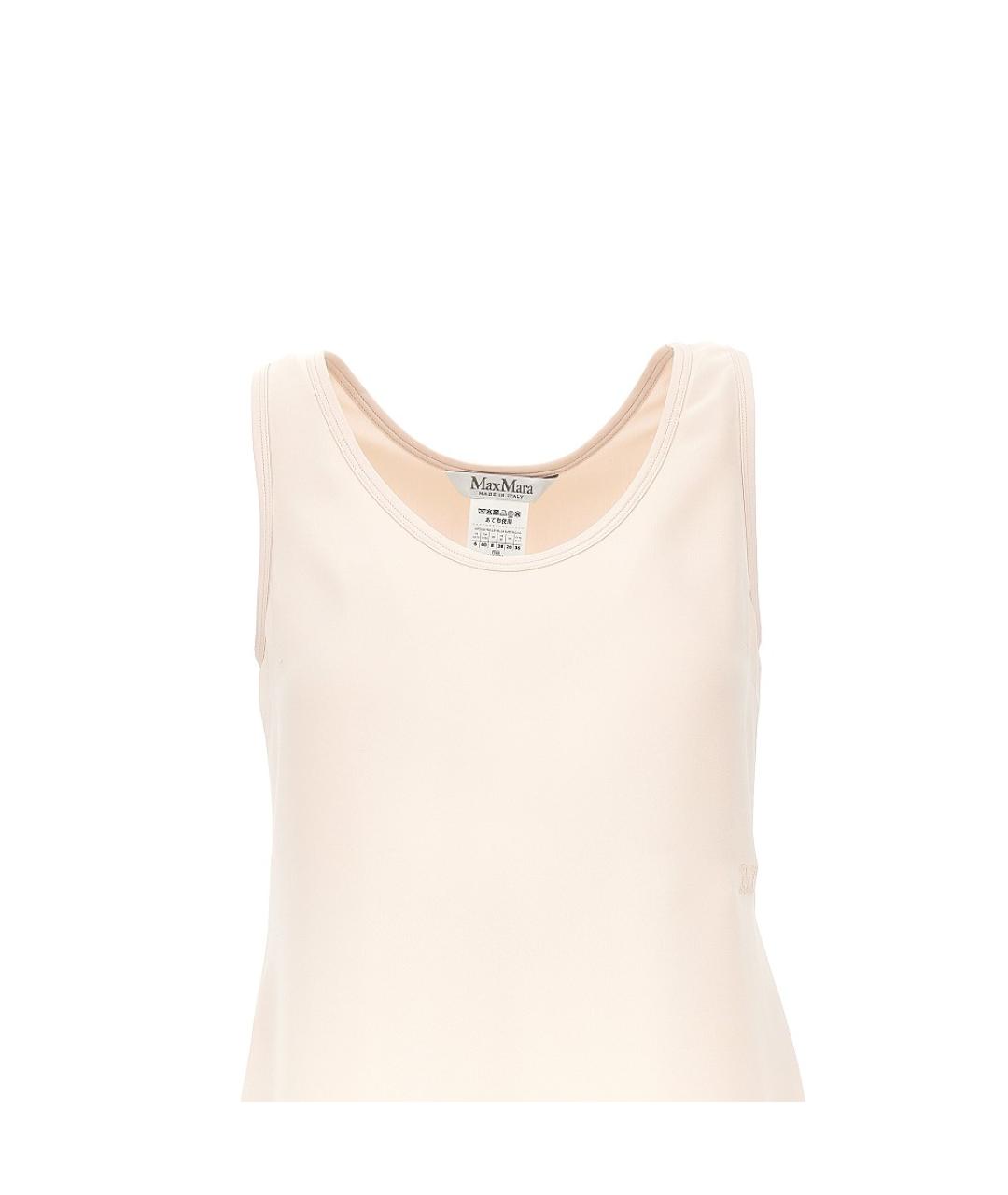 MAX MARA Белая шелковая майка, фото 2