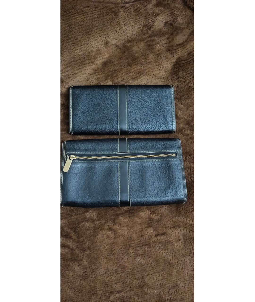 LOUIS VUITTON Черный кожаный кошелек, фото 4