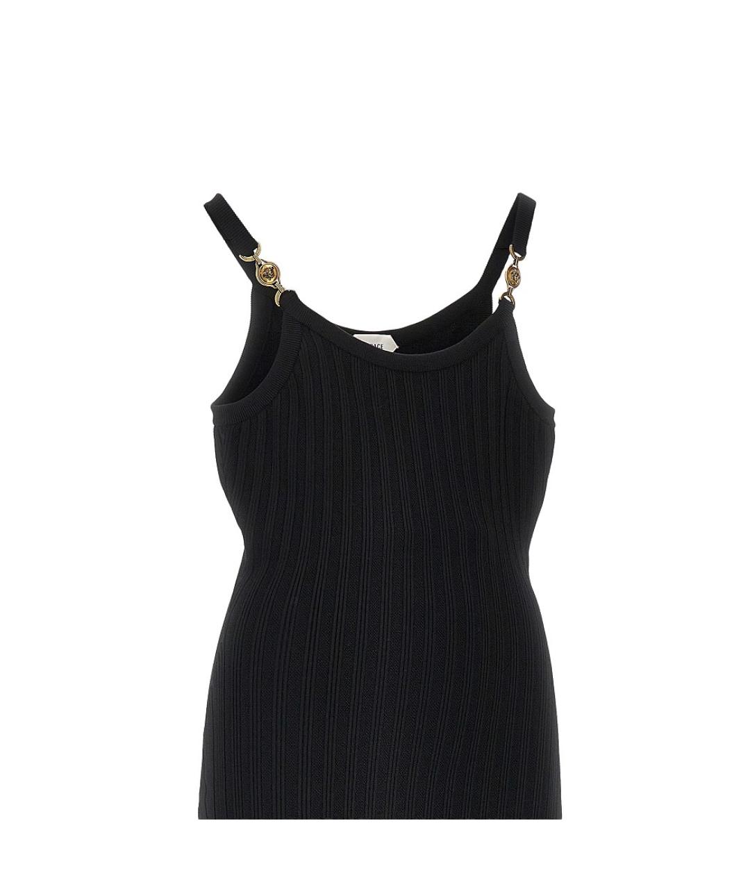 VERSACE Черное вискозное платье, фото 2