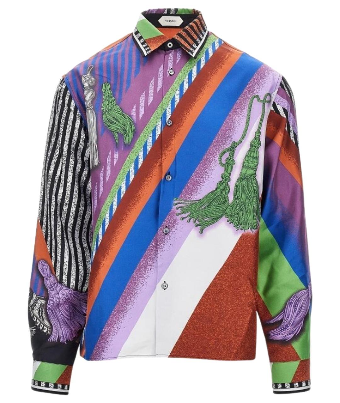 VERSACE Мульти шелковая кэжуал рубашка, фото 1