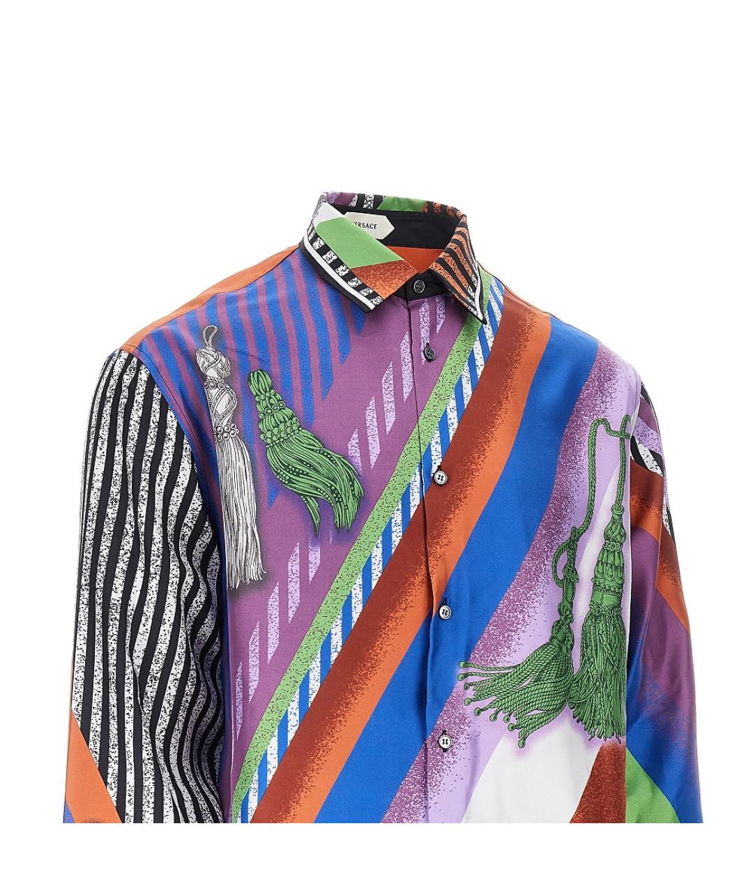 VERSACE Мульти шелковая кэжуал рубашка, фото 2