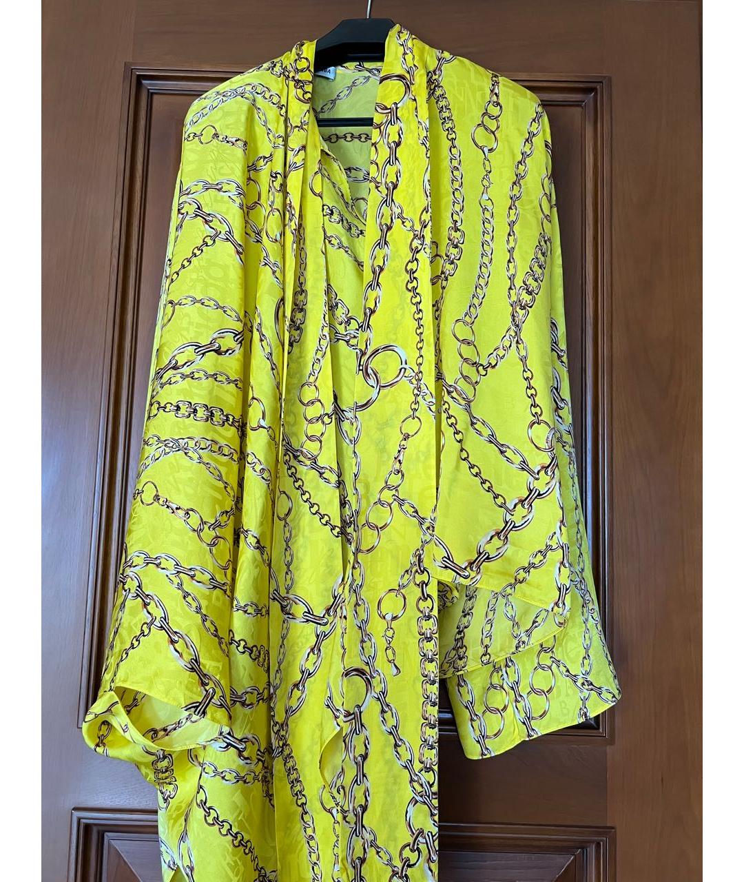 BALENCIAGA Желтая шелковая блузы, фото 5